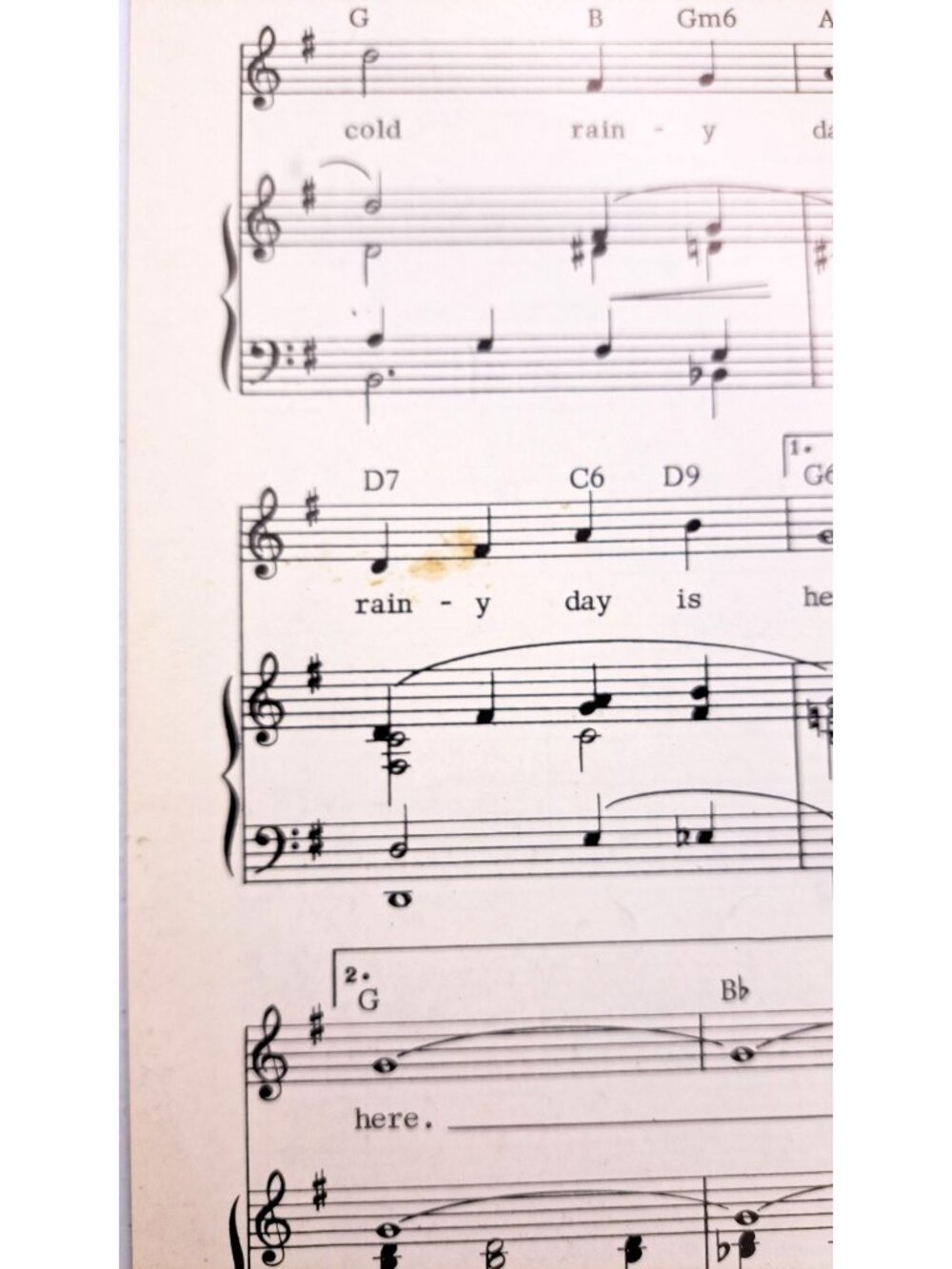 Vintage Here's That Rainy Day Sheet Music Jimmy Van Heusen 1953 Carnival Flander - Picture 6 of 6